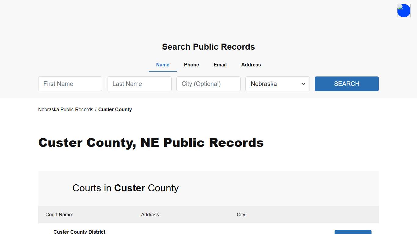 Custer County, NE Public Court, Arrest and Inmate Records - ThePublicIndex
